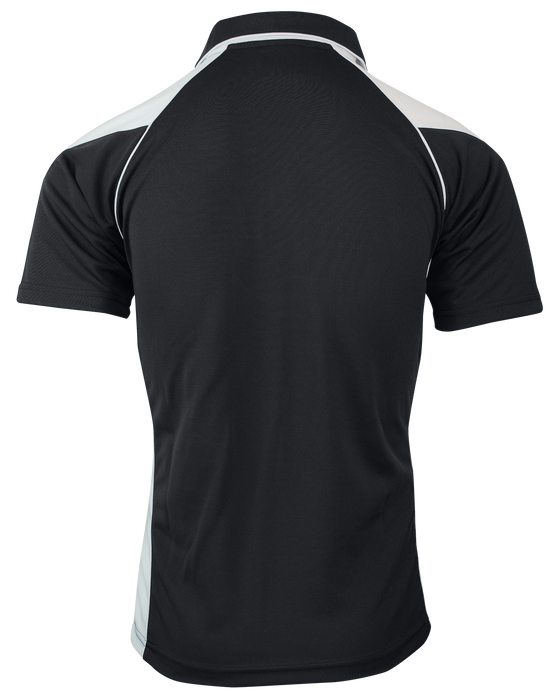 PREMIER MENS POLOS - BLACK/WHITE