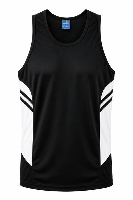 TASMAN HERREN-SINGLETS - SCHWARZ/WEISS