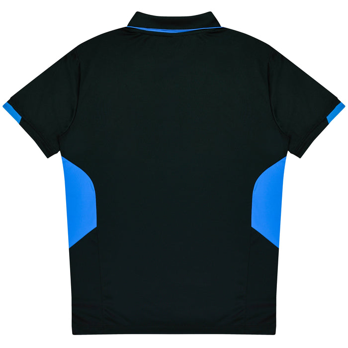 TASMAN KIDS POLOS - BLACK/CYAN