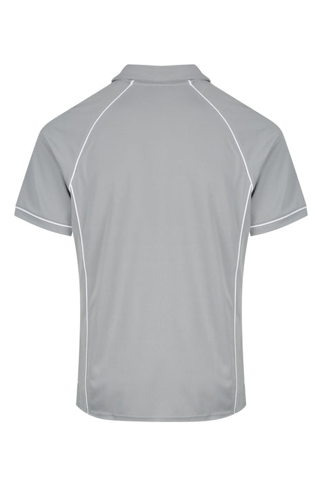 ENDEAVOUR MENS POLOS - SILVER/WHITE