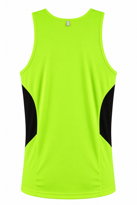 TASMAN HERREN-SINGLETS - NEONGELB/SCHWARZ