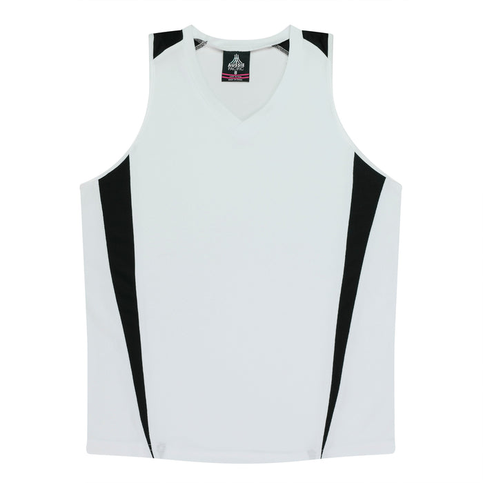EUREKA LADY SINGLETS - WHITE/BLACK