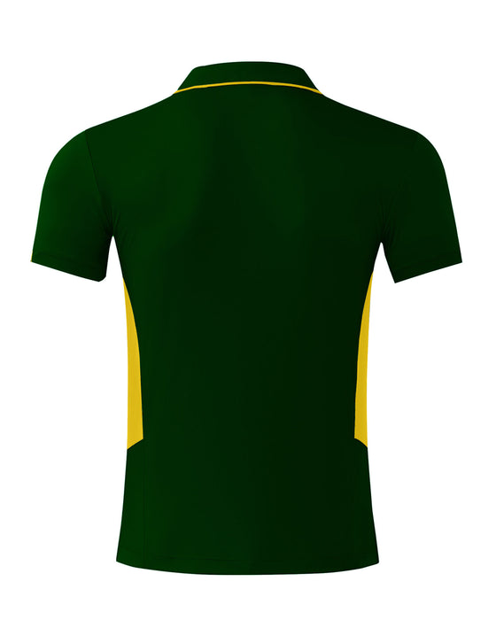 TASMAN MENS POLOS - BOTTLE/GOLD