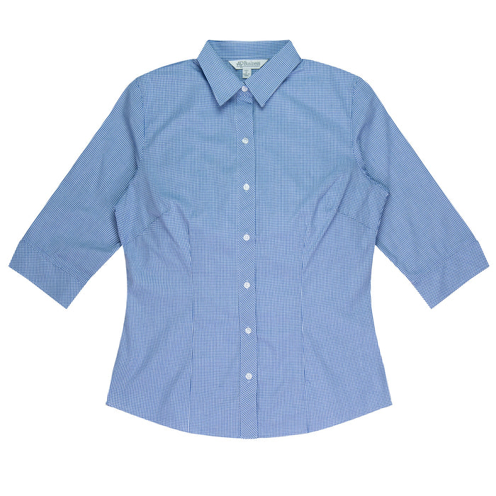 TOORAK LADY SHIRT 3/4 SLEEVE - NAVY/WHITE