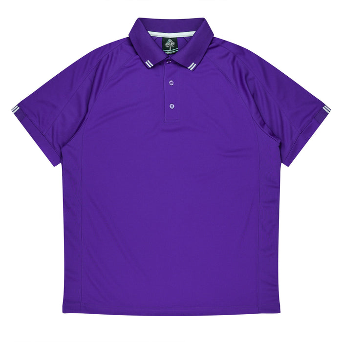 FLINDERS MENS POLOS - PURPLE/WHITE