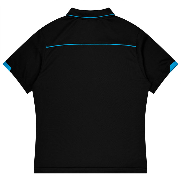 CURRUMBIN KIDS POLOS - BLACK/CYAN