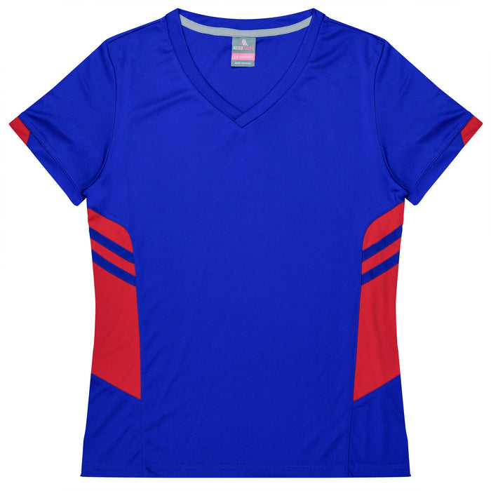 TASMAN LADY TEES - ROYAL/RED