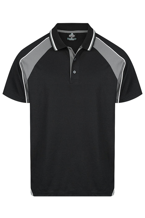PANORAMA MENS POLOS - BLACK/ASHE/WHITE