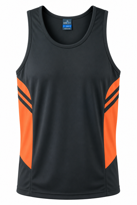 TASMAN HERREN-UNTERSHIRTS - SCHIEFER/NEON ORANGE