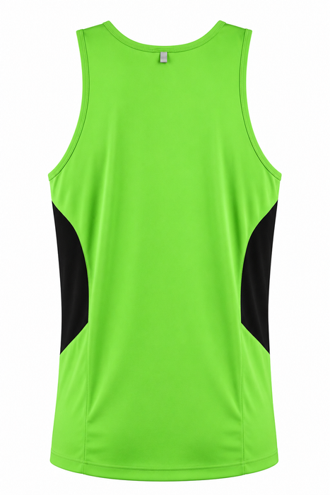 TASMAN HERREN-SINGLETS - NEONGRÜN/SCHWARZ