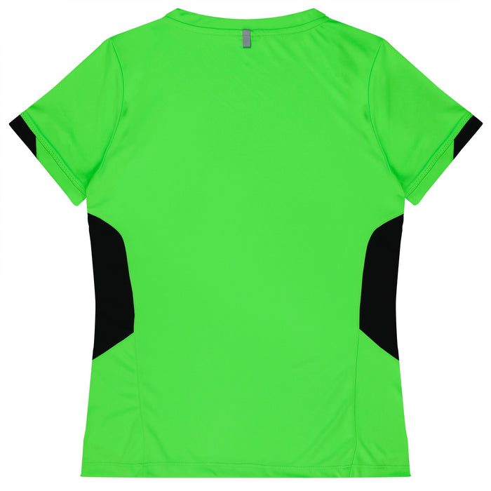 TASMAN LADY TEES - NEON GREEN/BLACK