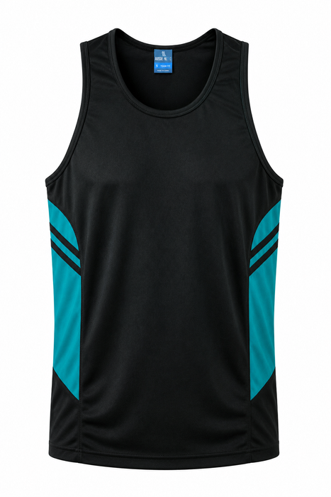 TASMAN HERREN-UNTERSHIRTS - SCHWARZ/BLAUGRÜN