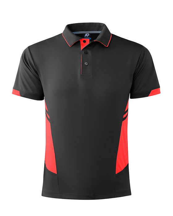 TASMAN MENS POLOS - SLATE/NEON PINK