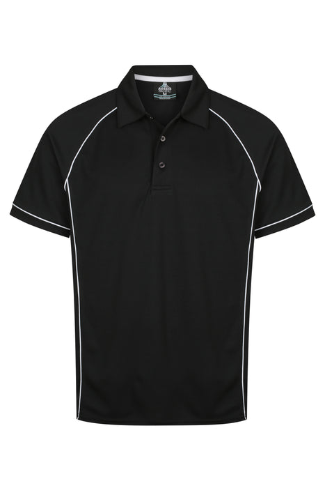 ENDEAVOUR MENS POLOS - BLACK/WHITE