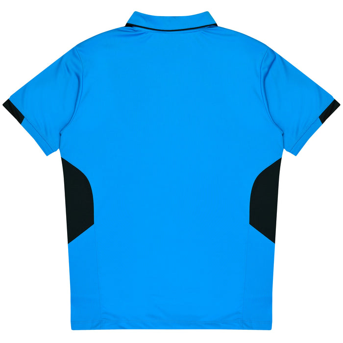 TASMAN KIDS POLOS - CYAN/BLACK