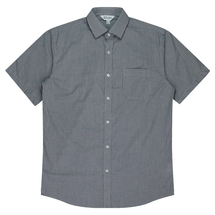 TOORAK MENS SHIRT SHORT SLEEVE - BLACK/WHITE