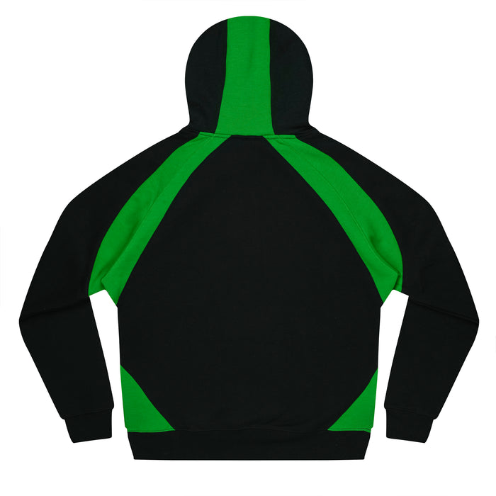HUXLEY HERREN-KAPUZENPULLOVER - SCHWARZ/KAWA GRÜN/WEISS