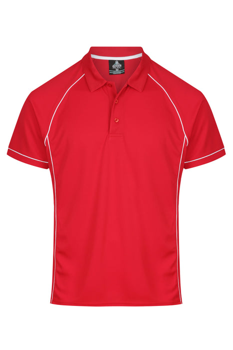 ENDEAVOUR MENS POLOS - RED/WHITE