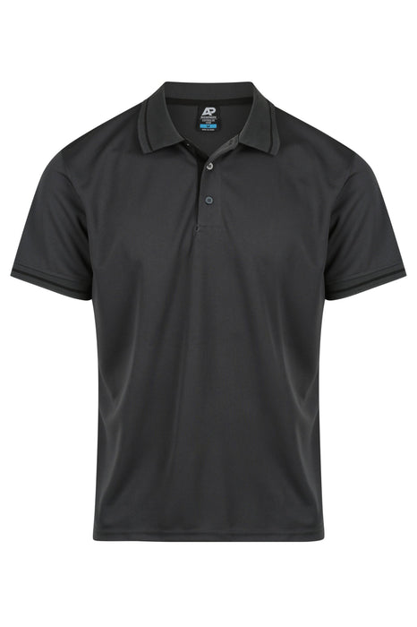 COTTESLOE MENS POLOS - SLATE/BLACK