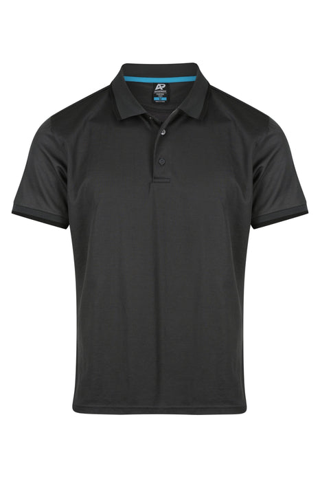 PORTSEA MENS POLOS - SLATE/BLACK