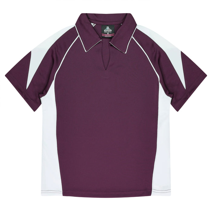 PREMIER LADY POLOS - BURGUNDY/WHITE