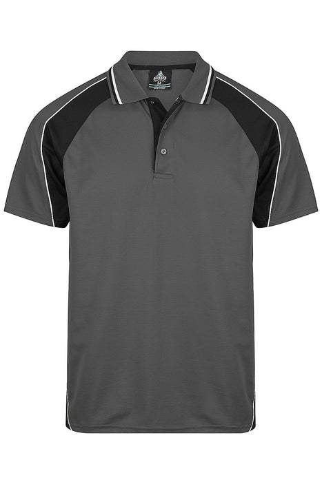 PANORAMA MENS POLOS - SLATE/BLACK/WHITE