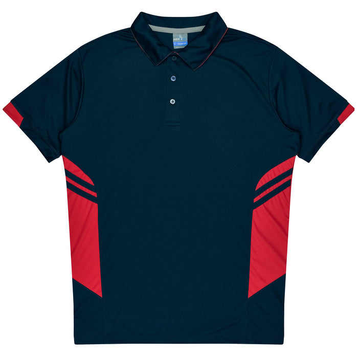 TASMAN KIDS POLOS - NAVY/RED