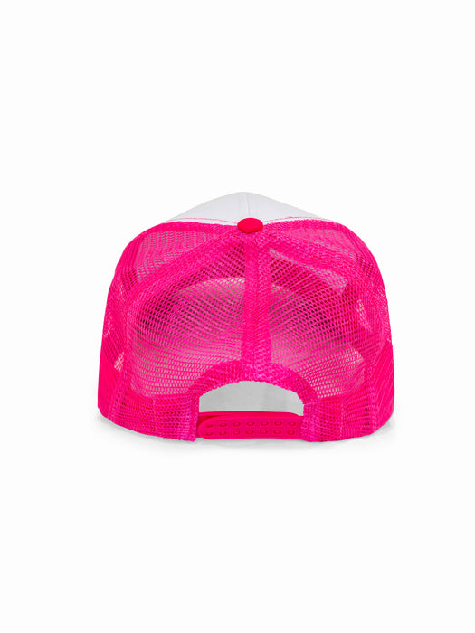 LUTON CAP - WHITE/HOT PINK