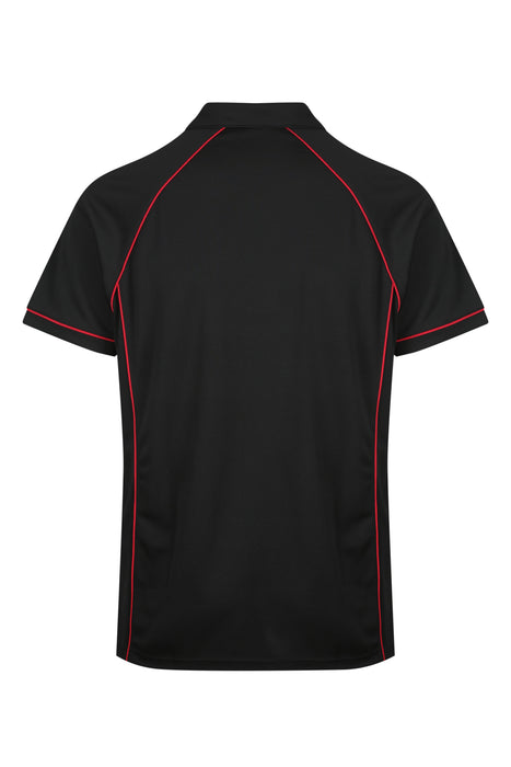 ENDEAVOUR MENS POLOS - BLACK/RED