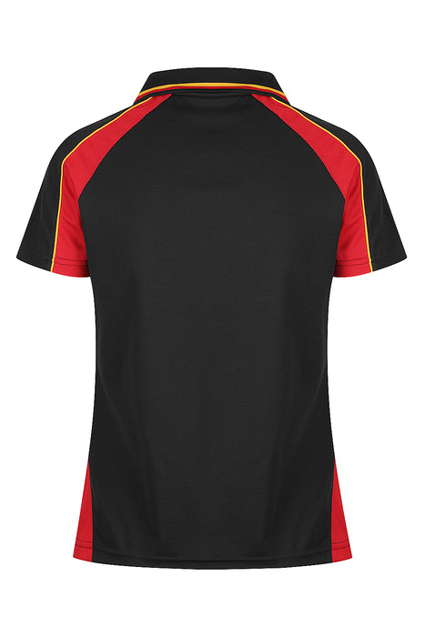 PANORAMA LADY POLOSHIRTS - SCHWARZ/ROT/GOLD