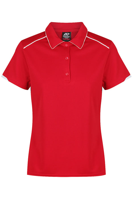 CURRUMBIN LADY POLOS - RED/WHITE